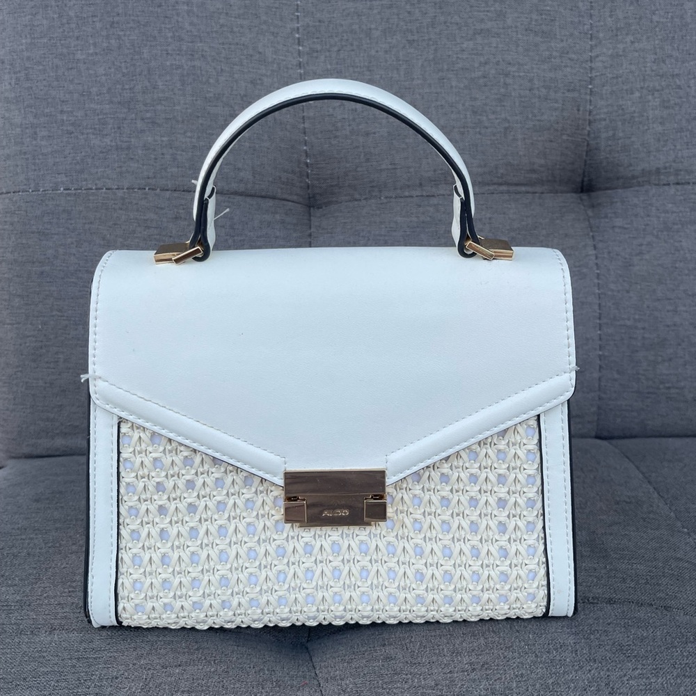 ALDO White Top Handle/Crossbody Bag/Purse